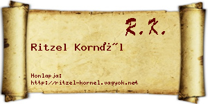 Ritzel Kornél névjegykártya